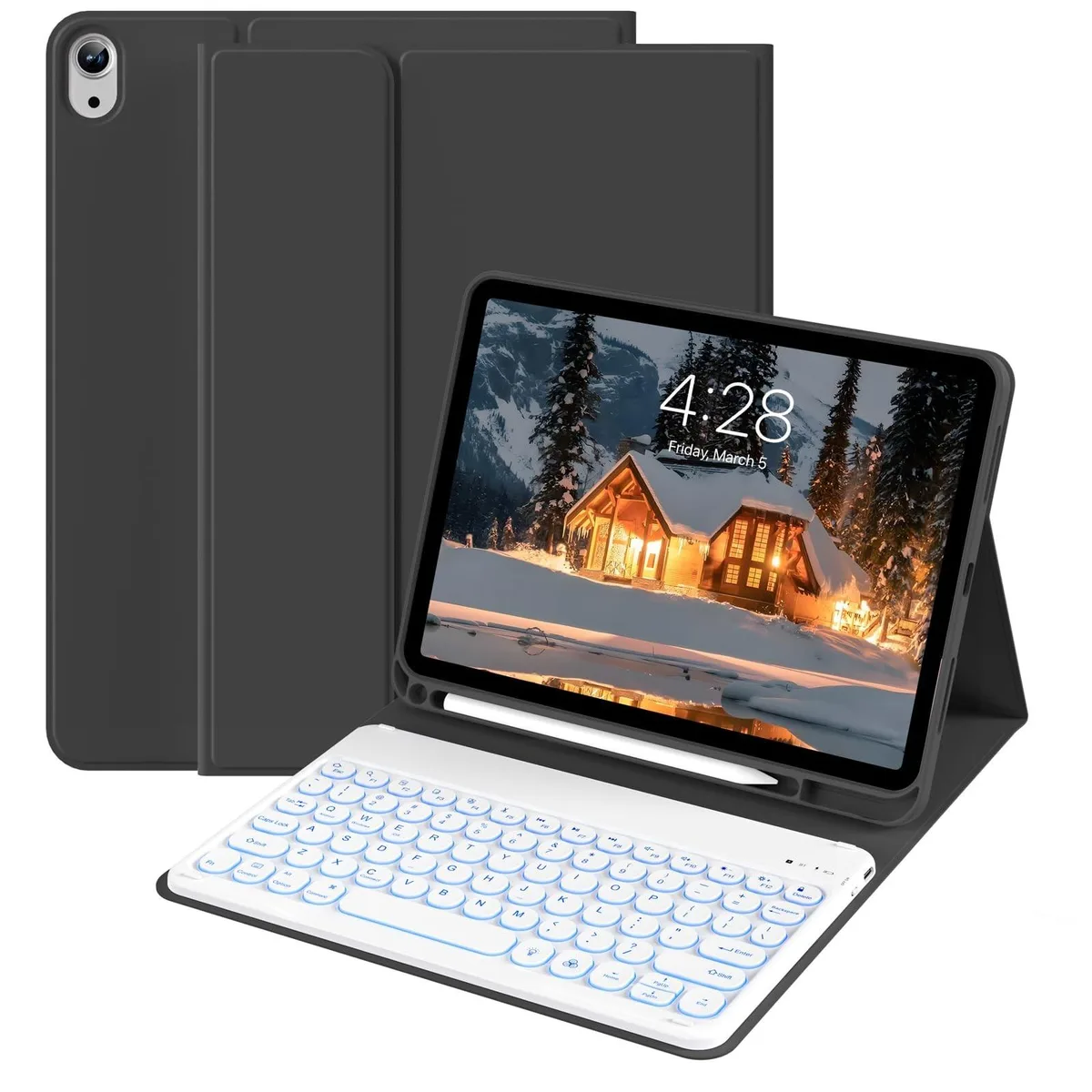 BoYata BoYata 7-Color Backlit Keyboard Case for iPad 11th/10th Gen 11/10.9" Black — product photo