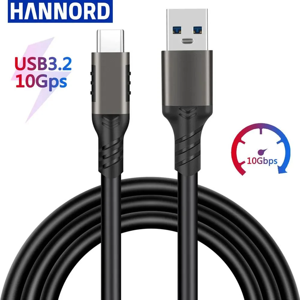 HANNORD HANNORD USB 3.2 Type A to USB-C 10Gbps 60W Cable 6.5ft Black — product photo