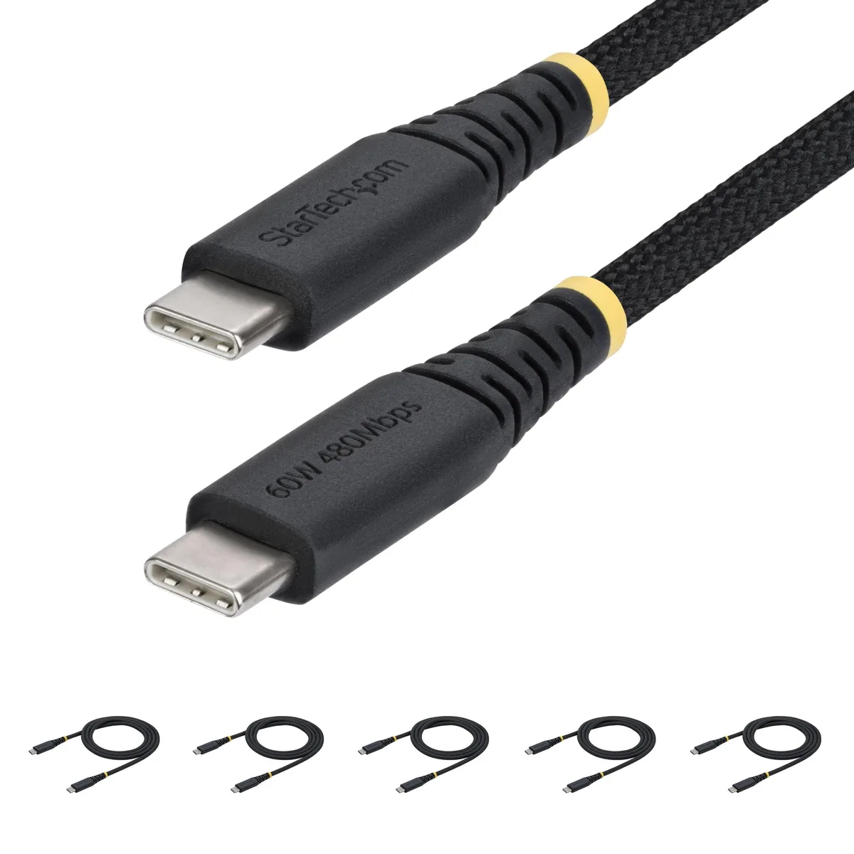 STARTECH STARTECH USB2CC3FNCBR5PK 5-pack USB-C cable 36in 60W 480Mbps — product photo