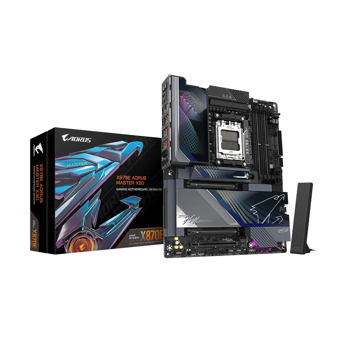 GIGABYTE GIGABYTE X870E AORUS MASTER X3D open-box AMD motherboard — product photo