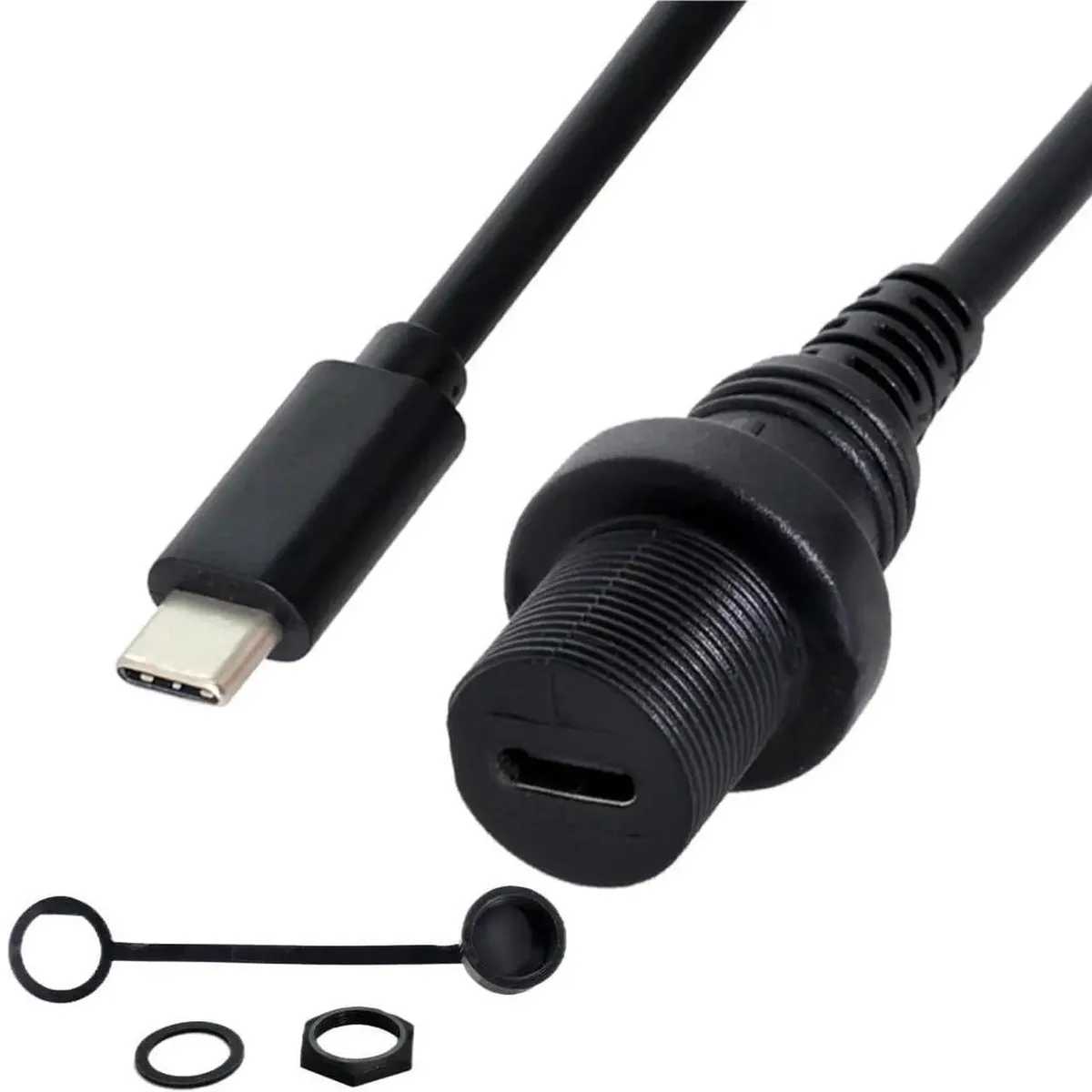 SMUGDESK SMUGDESK Round FlushMount USB-C Male to Female Extension Cable USB 3.1 Gen 2 10Gbps Waterproof Dustproof — product photo
