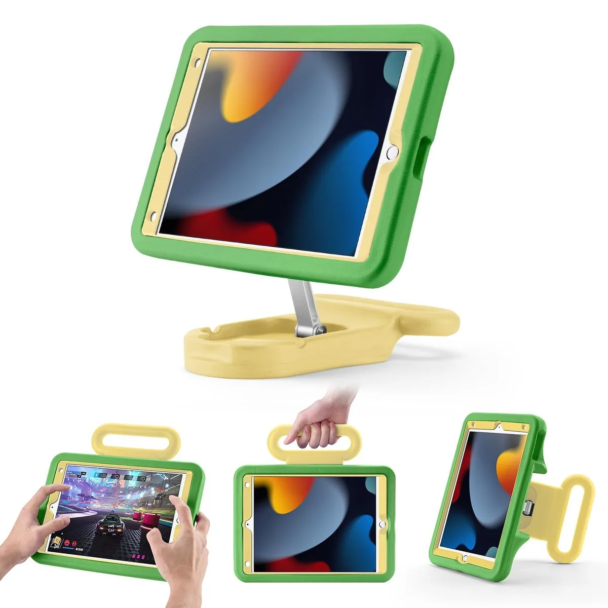 Barrow Mods Barrow Mods Kids Case for iPad 10.2 2019/2020/2021 GreenYellow 2 in 1 accessory — product photo