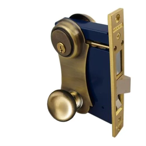 Marks USA Marks USA 21AC5LHR Antique Brass Left Hand Reverse Double Cylinder Mortise Door Lock — product photo