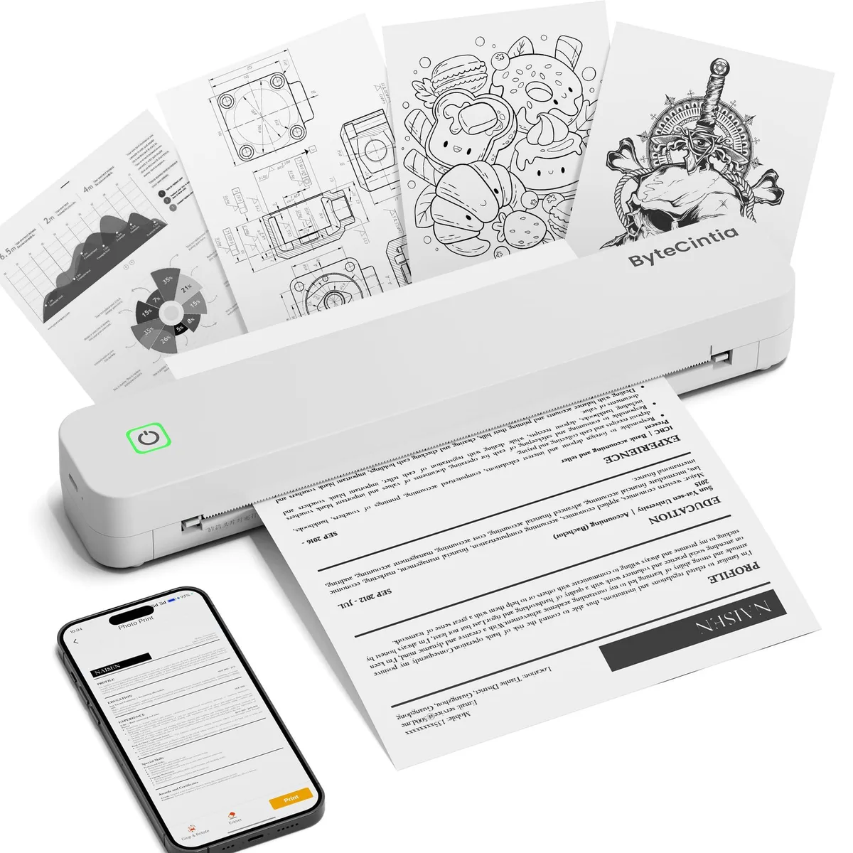  ByteCintia C80S1 printmaking thermal printer 8.5" 0.88 lbs — product photo