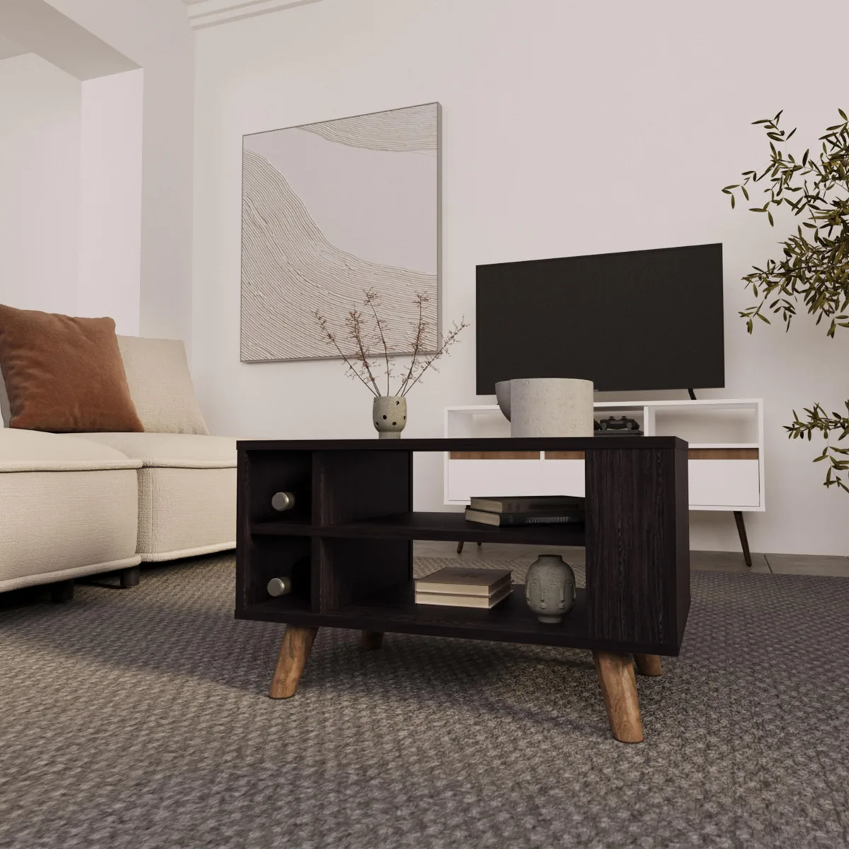 tuphen tuphen Bouse Coffee Table with Open Storage Wenge 261mm W — product photo