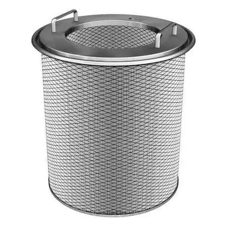 White cylindrical cartridge filter with pleated media and black end caps