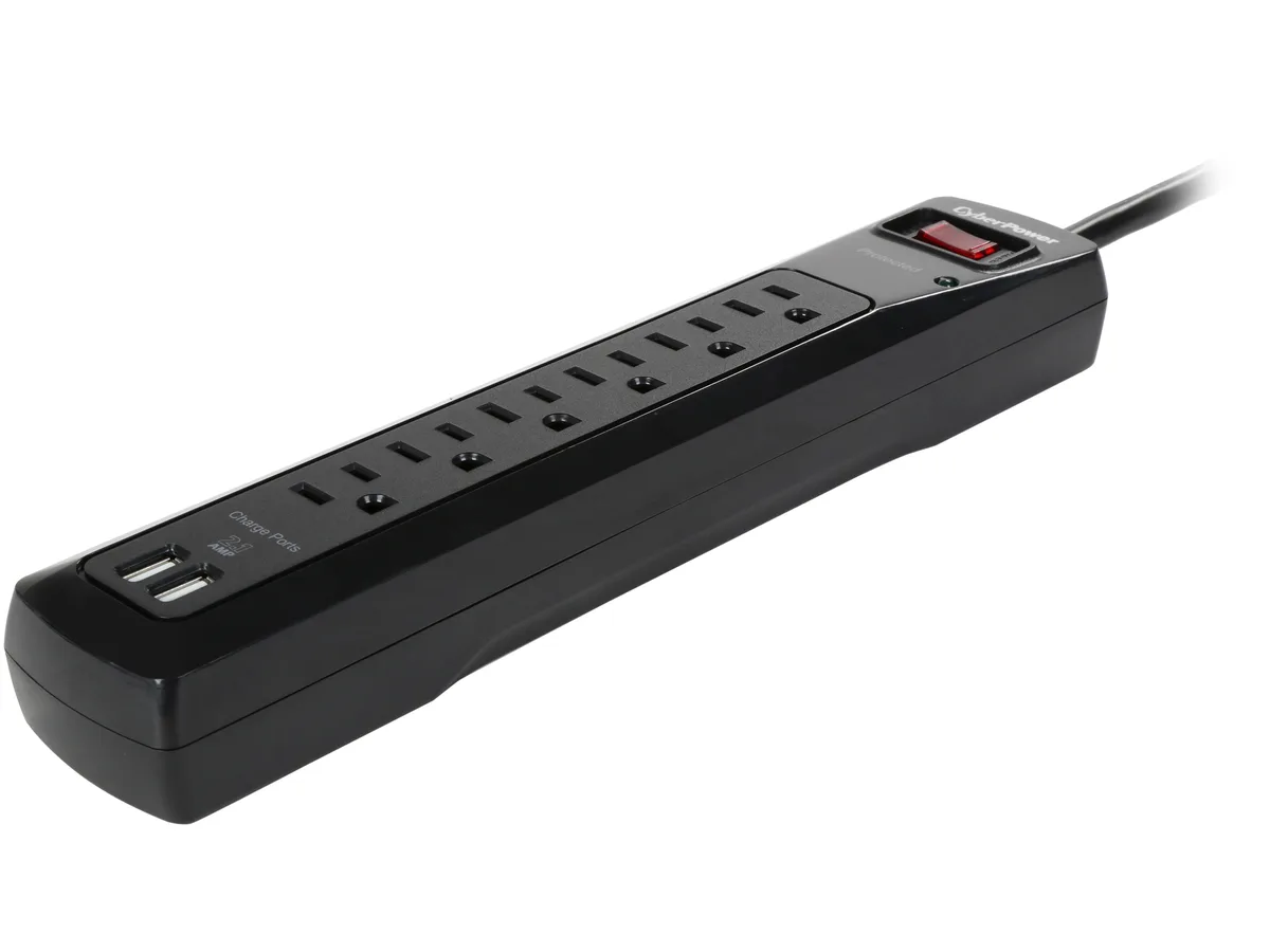 CyberPower CyberPower CSP604U 6 Outlet 1200J Surge Protector 2 USB 2.1A 4ft Cord — product photo