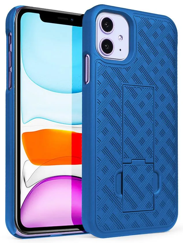Nakedcellphone Nakedcellphone Ribbed Slim Case with Kickstand Cobalt Blue iPhone 11 — product photo