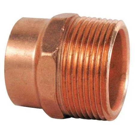Straight copper adapter with sweat cup and male pipe thread ends