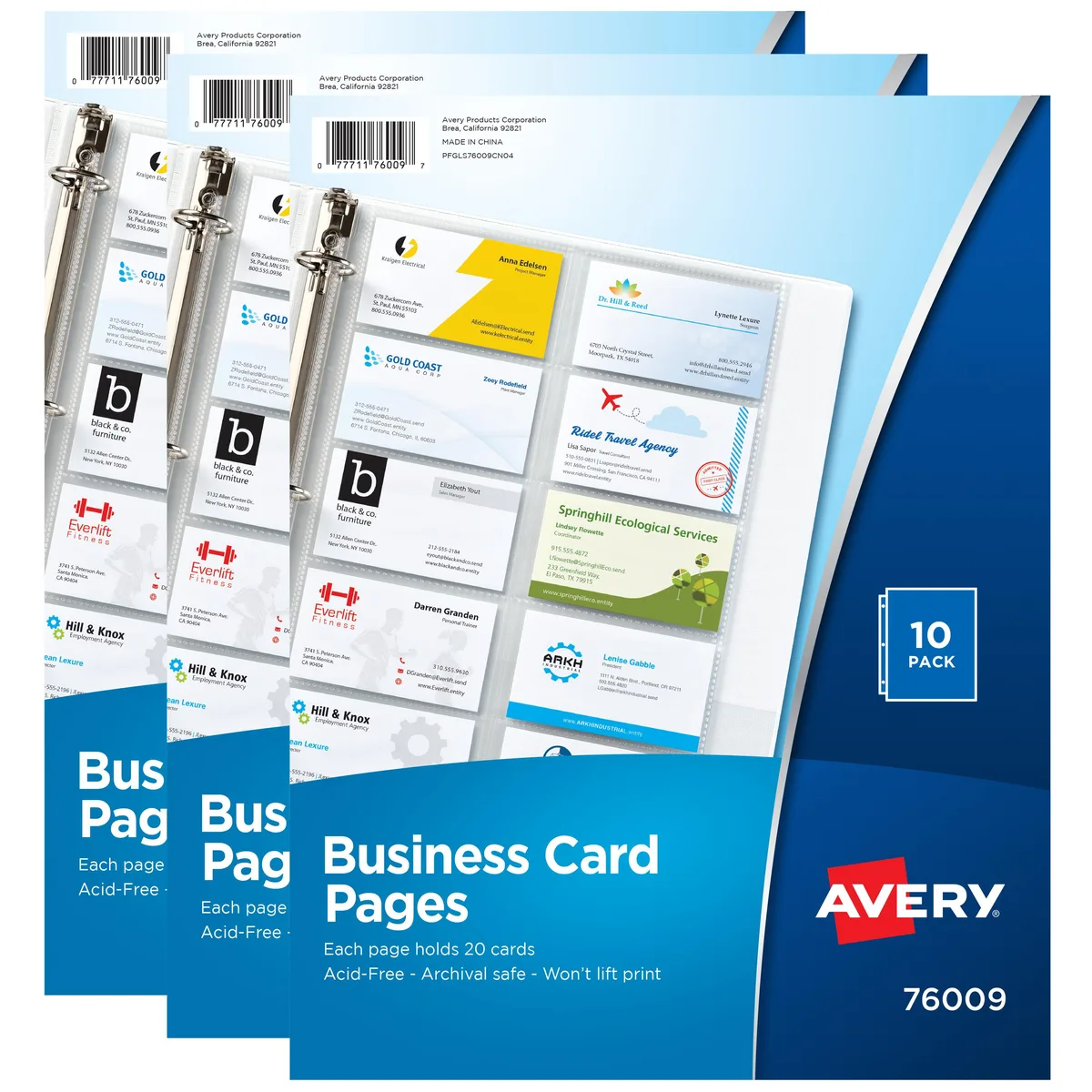 Avery Avery Business Card Organizer Pages 3-Pack 78723 — product photo