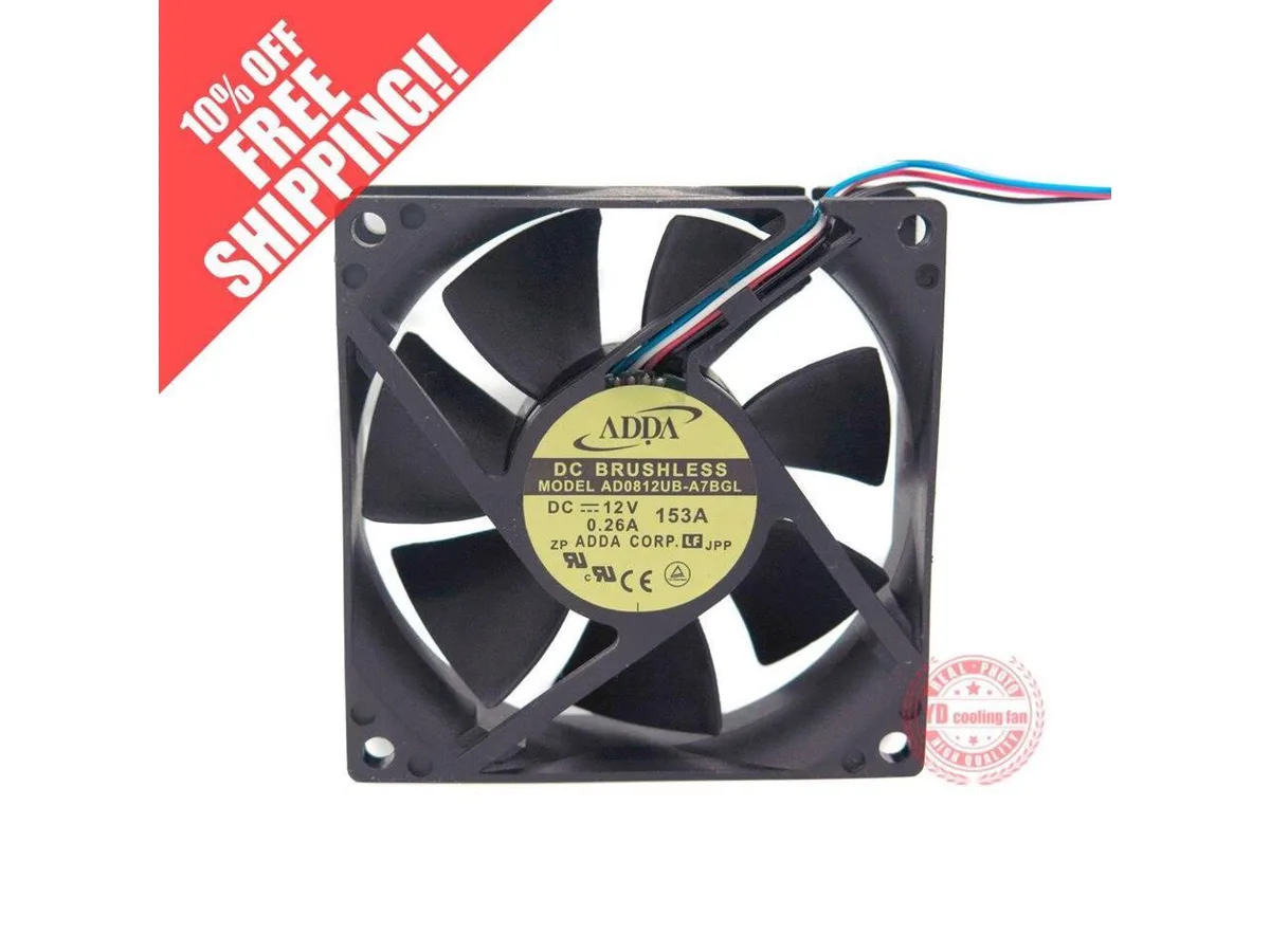 Fans Fans ADDA 8025 4 lines 12V AD0812UB-A7BGL case fan — product photo