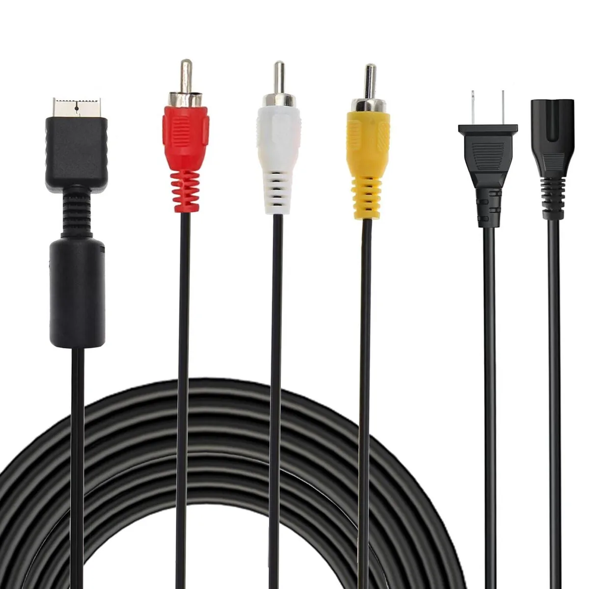  AMYUSI A-AV Cable RCA Composite PS1/PS2/PS3 6ft AV 4ft Power Cord — product photo
