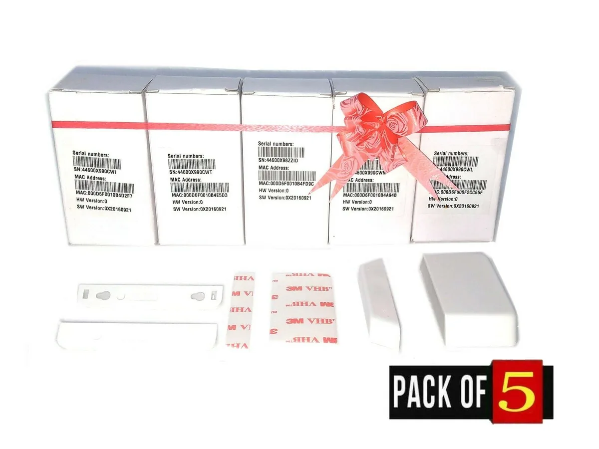 Universal Universal XHS2-UE security lock, door window sensor, 5 pack, white, 2.32" H, 1.14" W, 2.0 oz — product photo