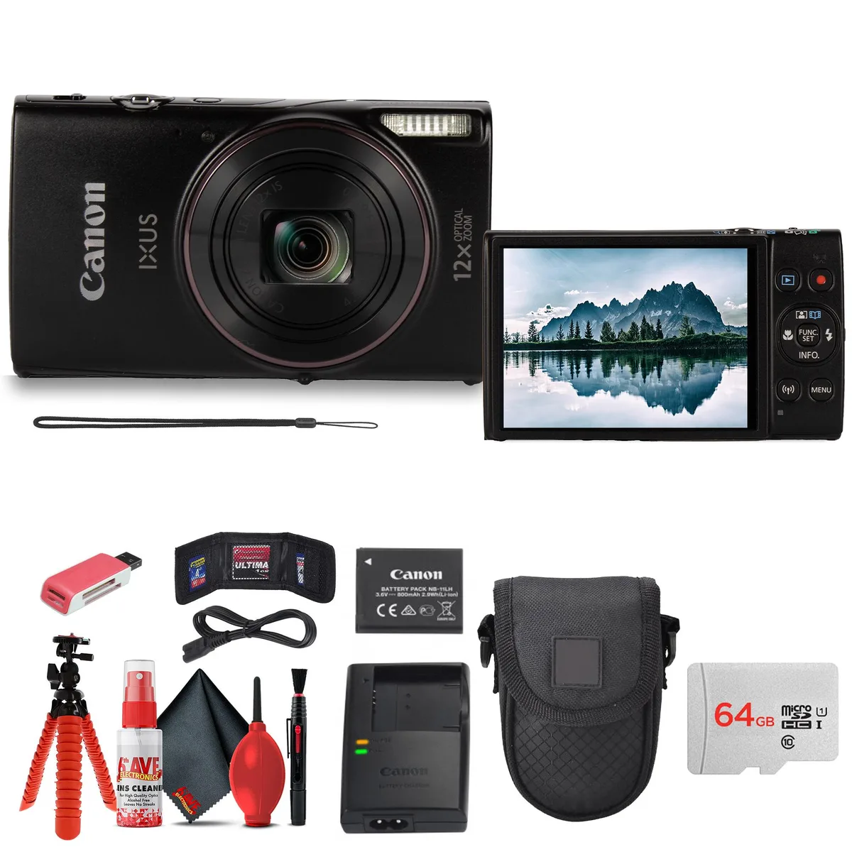 Canon Canon PowerShot IXUS 285 HS A 12x 20.2MP camera kit — product photo