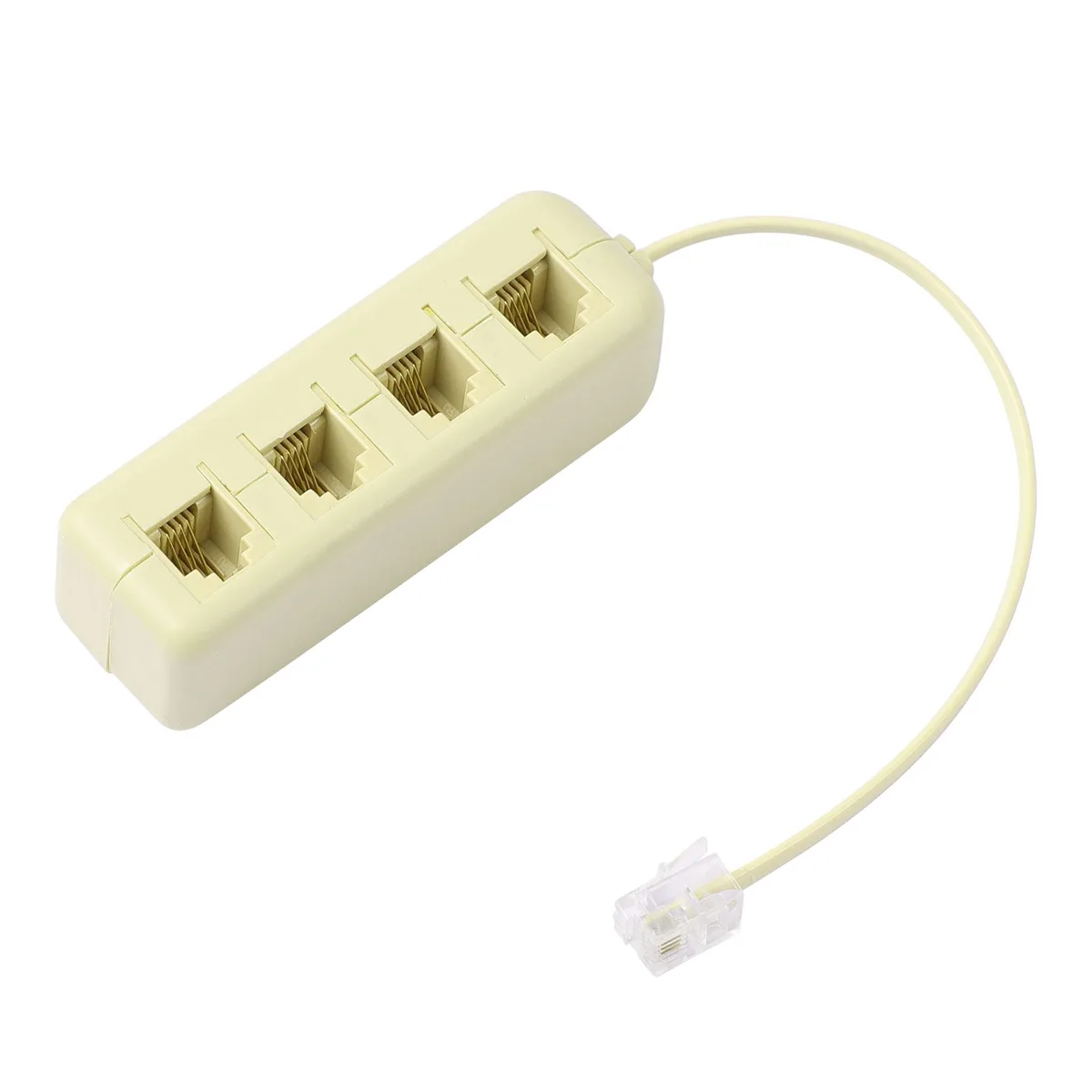 Unique-Bargains Unique-Bargains RJ11 6P4C 1 Male to 4 Female Splitter Adapter Beige — product photo