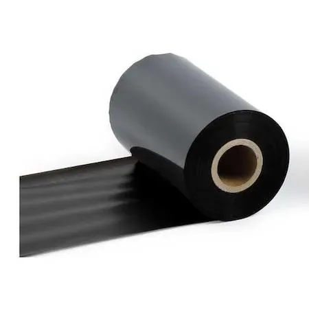 Black resin printer ribbon on open 1 in core 984 ft