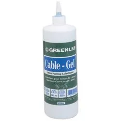 Blue-green gel lubricant in one-quart squeeze bottle