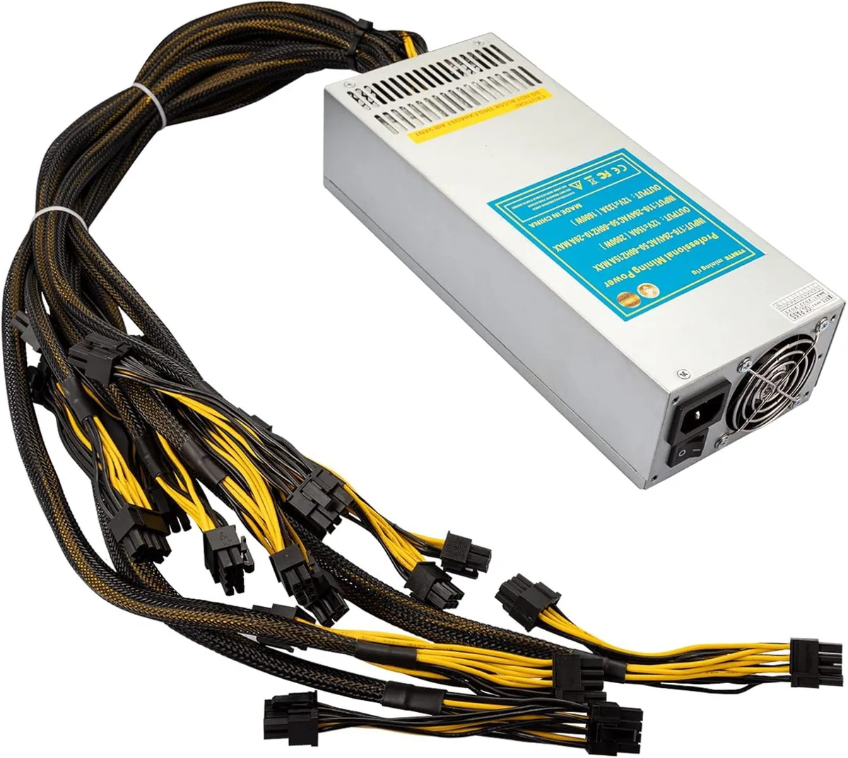 myVolts myVolts 2000W 2U Server Power Supply 110-264V 12000 RPM Fan 10 Cables — product photo