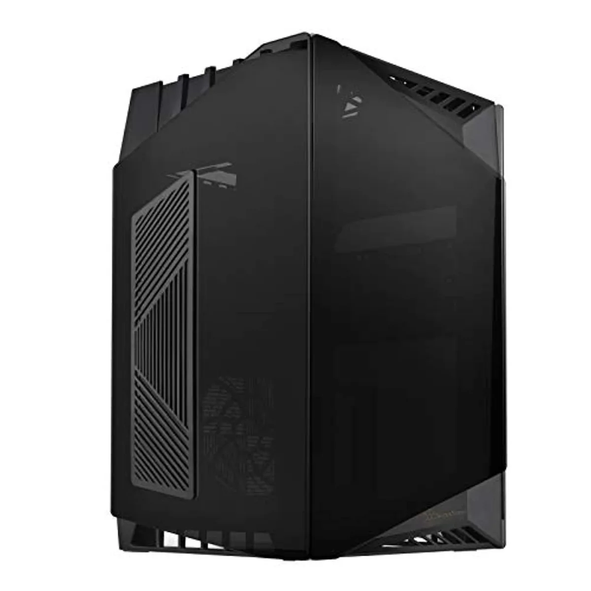 Silverstone mini-ITX case with four tinted tempered glass panels and two 120mm fans