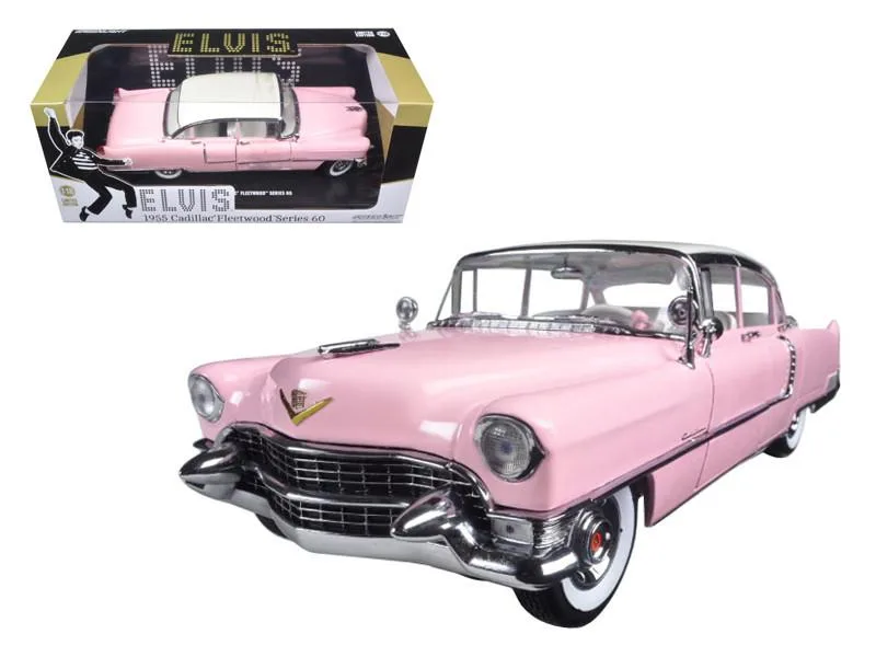 GREENLIGHT GREENLIGHT 1955 Pink Cadillac Fleetwood Series 60 Special Elvis Presley 1/18 Diecast Model Car — product photo
