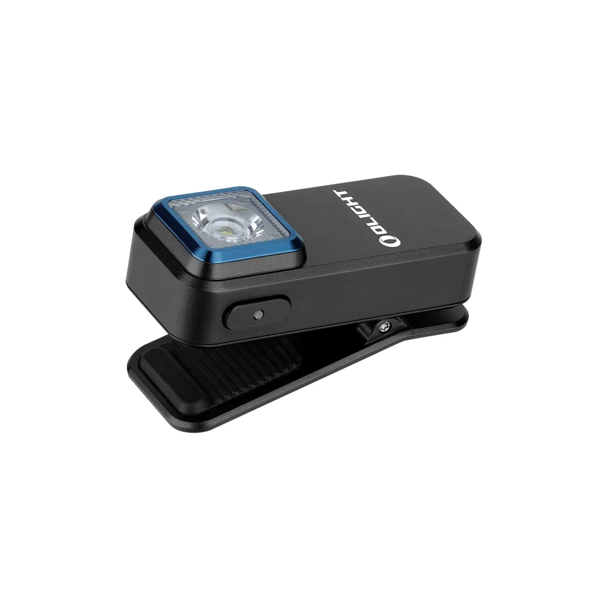 Small black rectangular clip flashlight, lightweight aluminum body with USB-C port