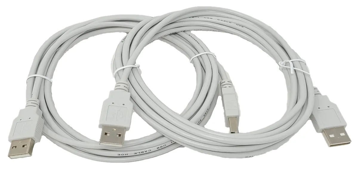 Micro Connectors Micro Connectors USB 2.0 A to A Cable 10 Feet 2-Pack Gray — product photo