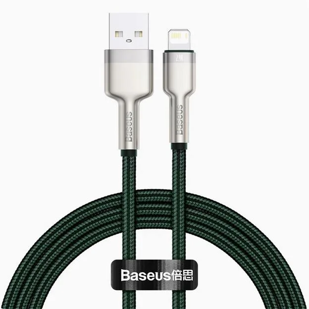 BASEUS BASEUS Cafule USB to Lightning cable 2.4 A 480 Mbps 1 m dark green — product photo