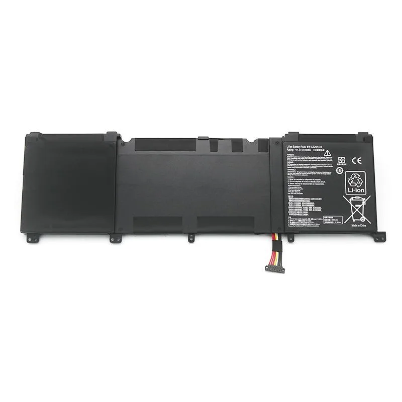Black rectangular lithium-polymer laptop battery, 96Wh 11.4V