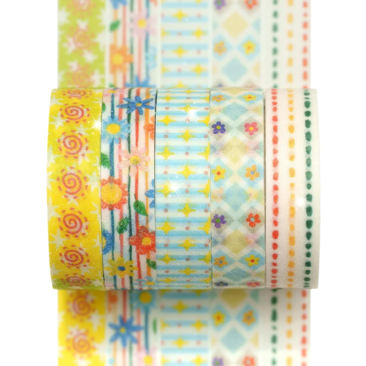 YUBX YUBX Washi Tape 5 Rolls 10mm 2m 8 Retro Pop — product photo