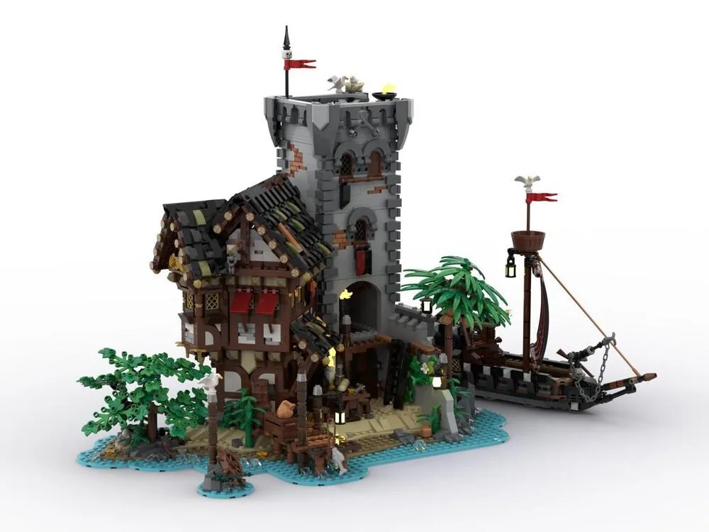 ZITIANYOUBUILD ZITIANYOUBUILD MOC-163589 Old Pirate Fortress Crimson Outpost 3813 Parts — product photo