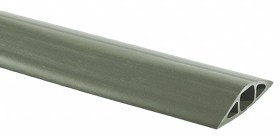 Gray PVC cable protector 25 ft long 3 in wide smooth finish