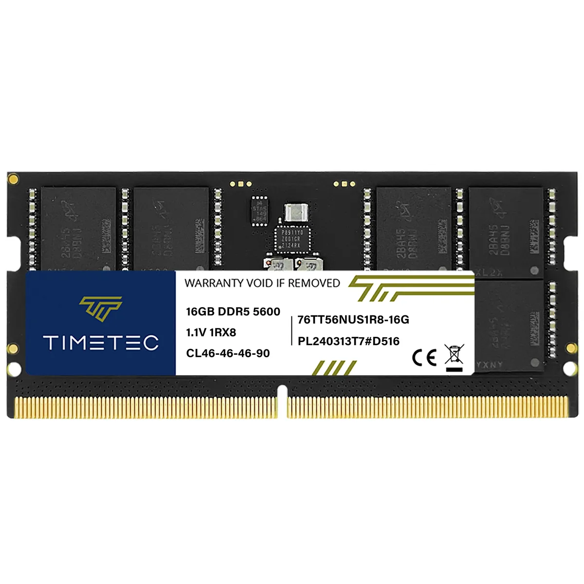 Timetec Timetec 16GB DDR5 5600MHz CL46 262-Pin SODIMM Laptop RAM — product photo