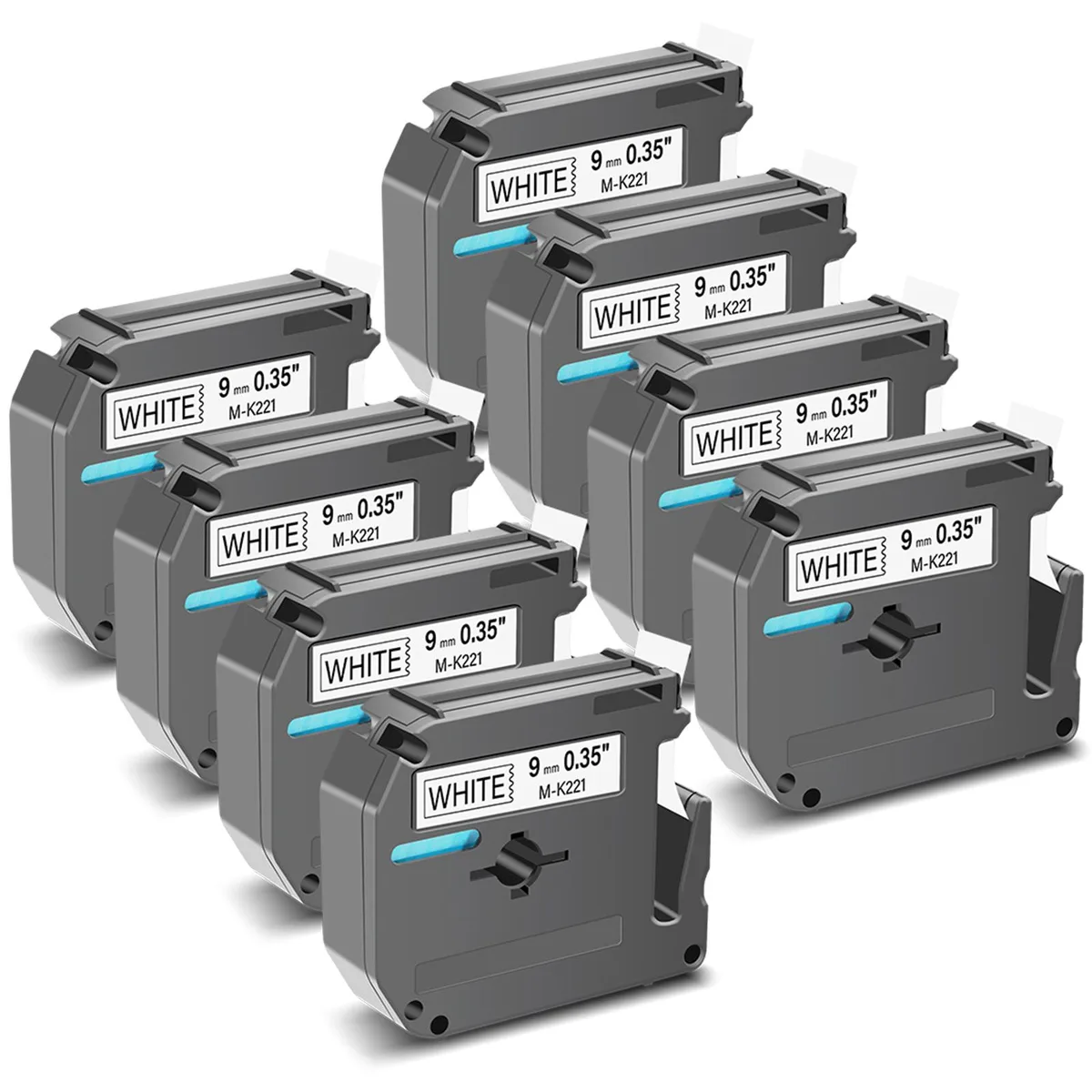 GREENCYCLE GREENCYCLE MK-221 9mm × 8m label tape, 8 pack — product photo