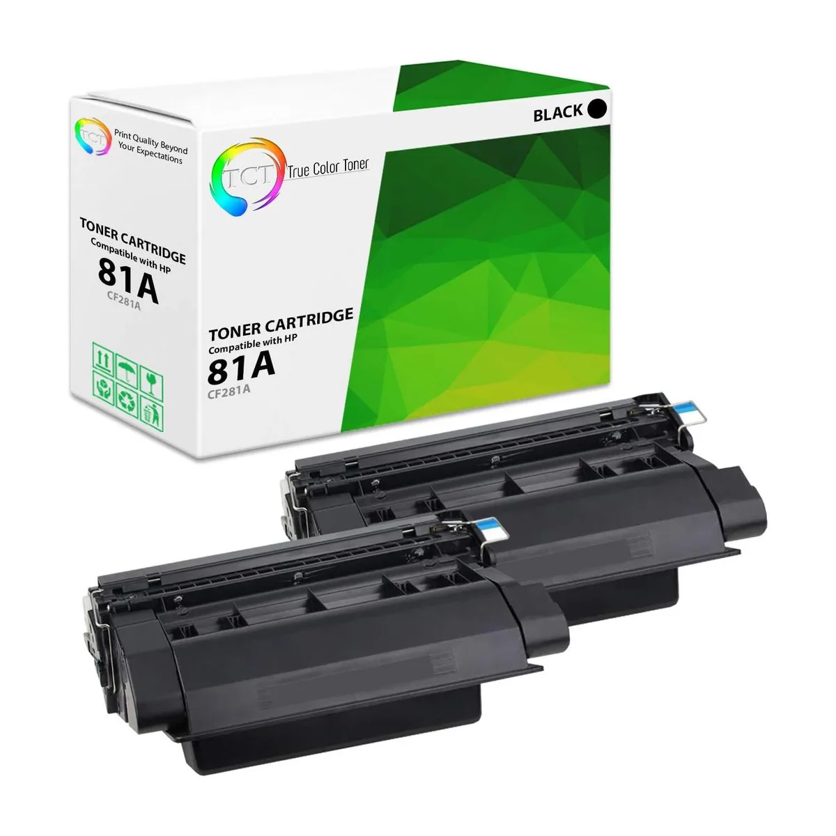 True Color Toner True Color Toner 81A CF281A Black Toner Cartridge 2 Pack 10500 Pages — product photo