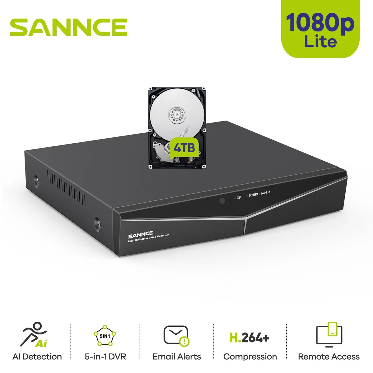 SANNCE SANNCE 16 Channel 1080P Hybrid 5-in-1 DVR 4TB HDD — product photo