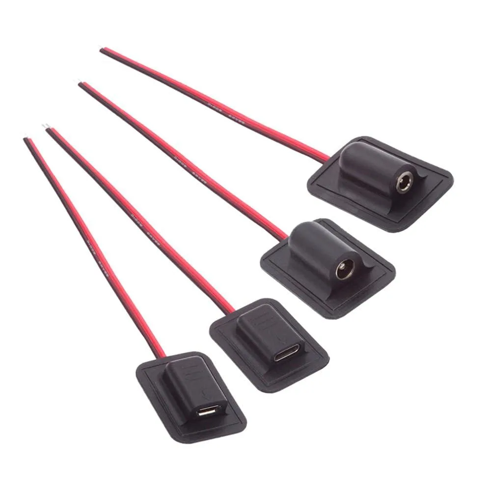 Fervit Fervit 4pcs USB Cable Kit 10cm Type-C Micro-USB DC 5.5x2.1mm 3.5x1.35mm — product photo