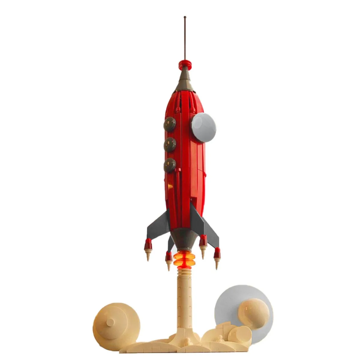 ZITIANYOUBUILD ZITIANYOUBUILD Retro Futuristic Rocket Ship MOC Building Set — product photo