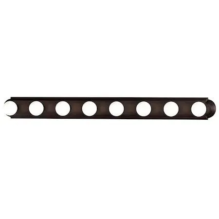 Eight-light oil rubbed bronze vanity light, 48 inches wide