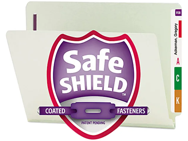 Smead Smead 34705 file folder, 1 inch expansion, two fasteners, end tab, letter, gray green, 25/box — ürün fotoğrafı