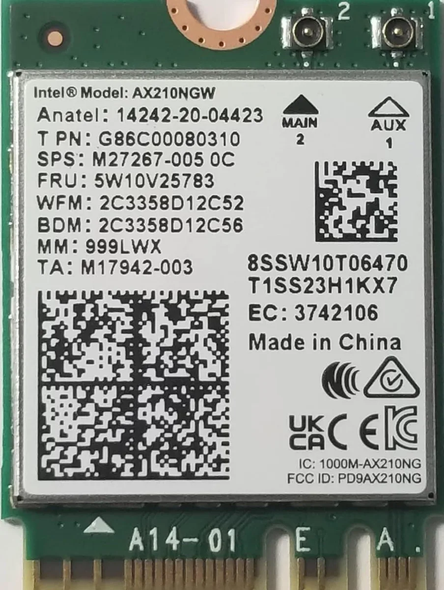 Intel Intel WiFi6E AX210 2230 Bluetooth 5.2 adapter — product photo