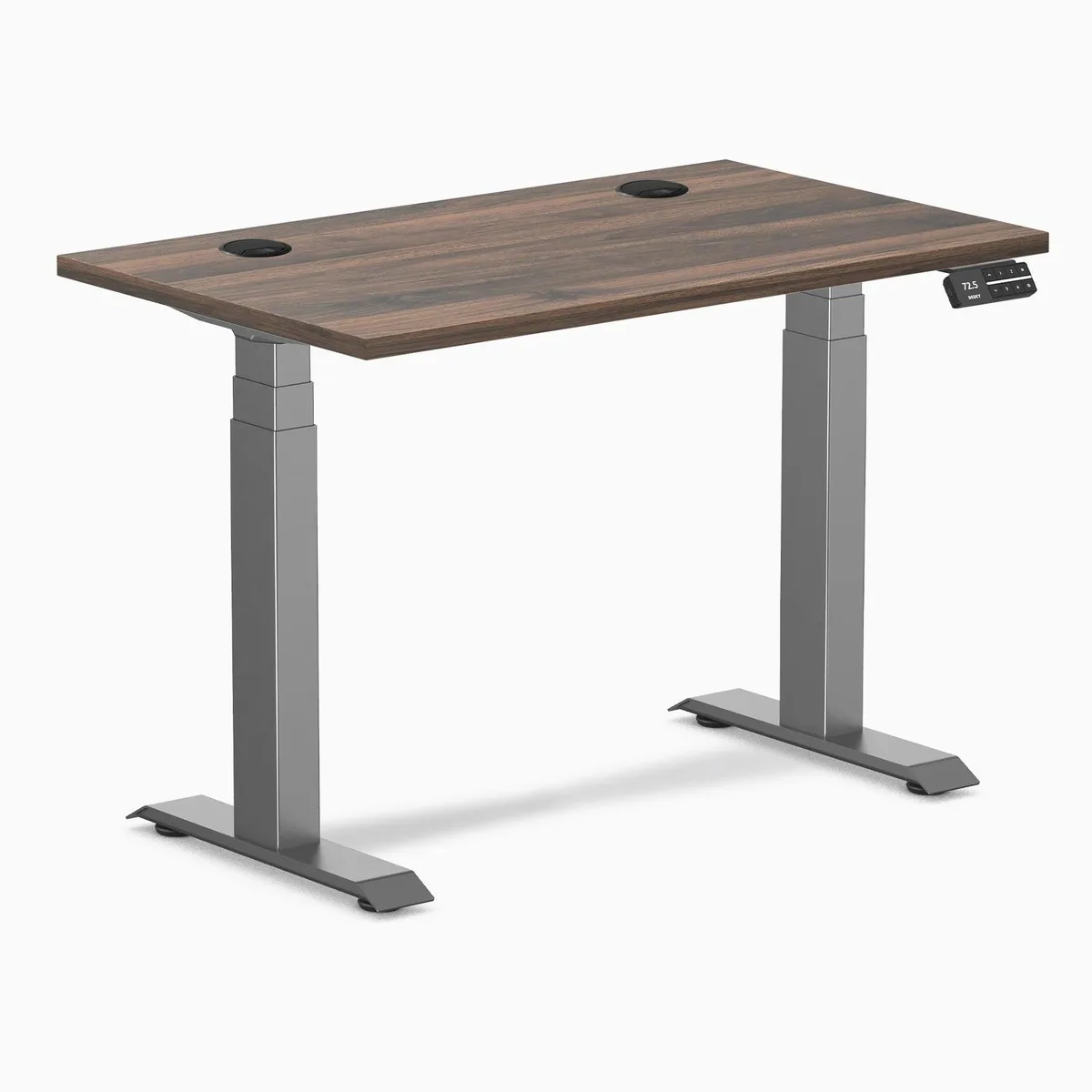 Desky Desky Dual Mini Sit Stand Desk Jarrah Legno 40 x 24 in Space Gray — product photo