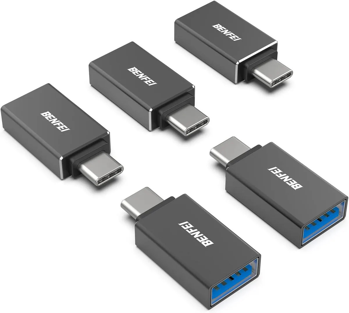 Brainwavz Brainwavz 5 Pack USB C to USB 3.0 Adapter - Black — product photo