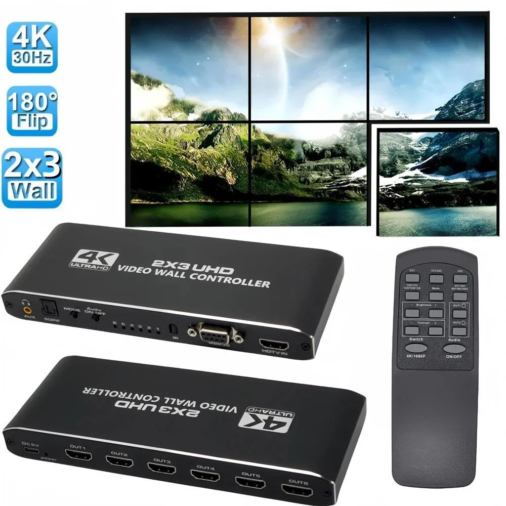 Jansicotek Jansicotek OZJP3 4K Video Wall Processor 1×HDMI In 6×HDMI Out 14 Modes professional video device — product photo