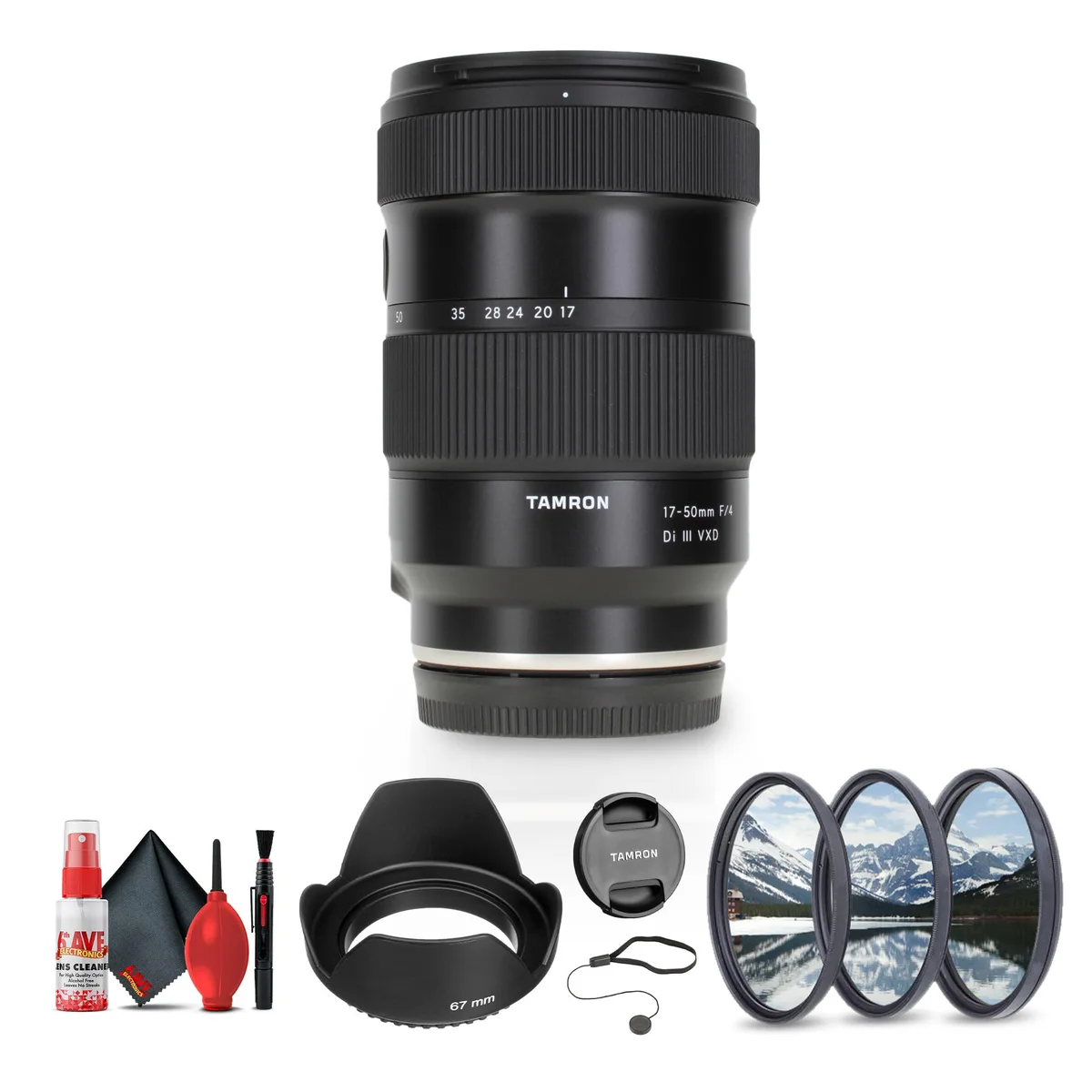 Tamron Tamron 17-50mm f/4 Di III VXD Lens (Sony E) + Filter Kit + Cleaning Kit — product photo