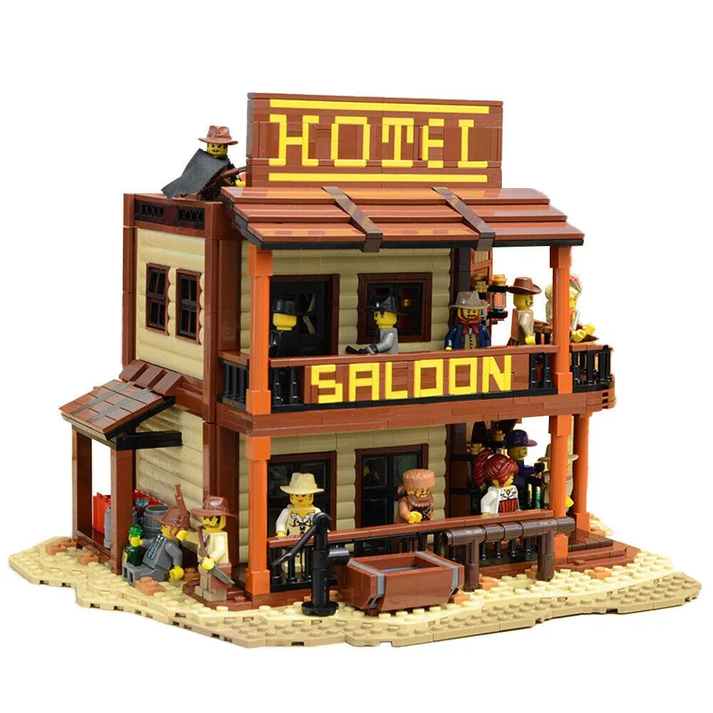 ZITIANYOUBUILD ZITIANYOUBUILD Old West Saloon &amp; Hotel 1994 Pieces Modular Building MOC — product photo