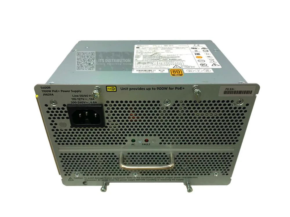 HPE HPE 5400R 1100W PoE+ zl2 Power Supply J9829A — product photo