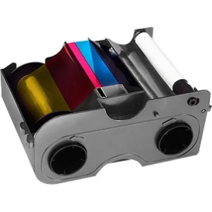 Fargo 45110 YMCKOK ribbon cartridge with cleaning roller
