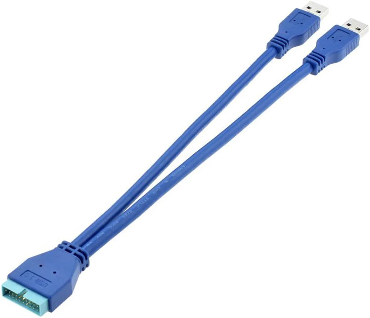 Vszerda Vszerda USB 3.0 20pin Male to 2×USB 3.0 Type-A Male Adapter Cable 10inch — product photo