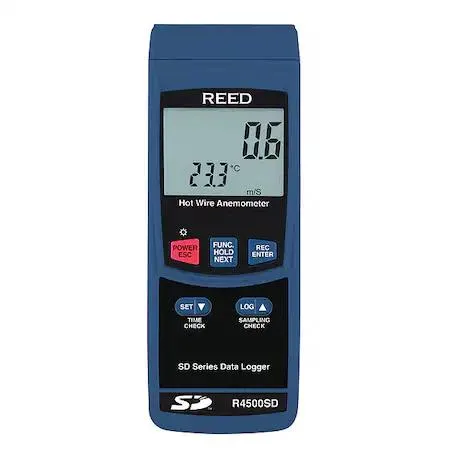 REED INSTRUMENTS REED INSTRUMENTS R4500SD Hot Wire Thermo-Anemometer measurement tool — product photo