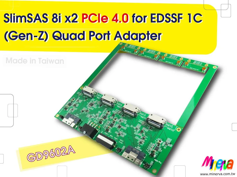 Innocard Innocard PCIe 4.0 SFF-8654 8i x2 to EDSFF 1C 4-port +12V Hot Swap Power Controller — product photo